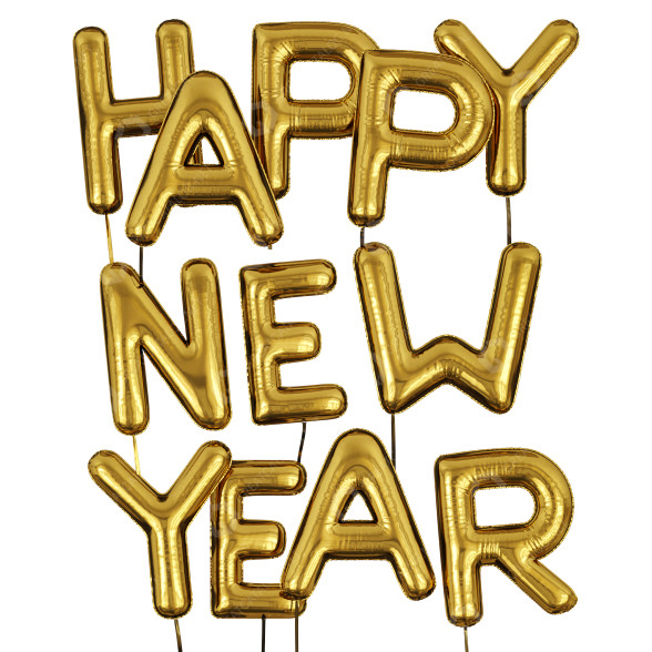 Повітряні кульки Happy New Year 3D модель