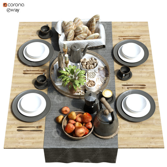 Mesa Servida Set 152 Modelo 3D