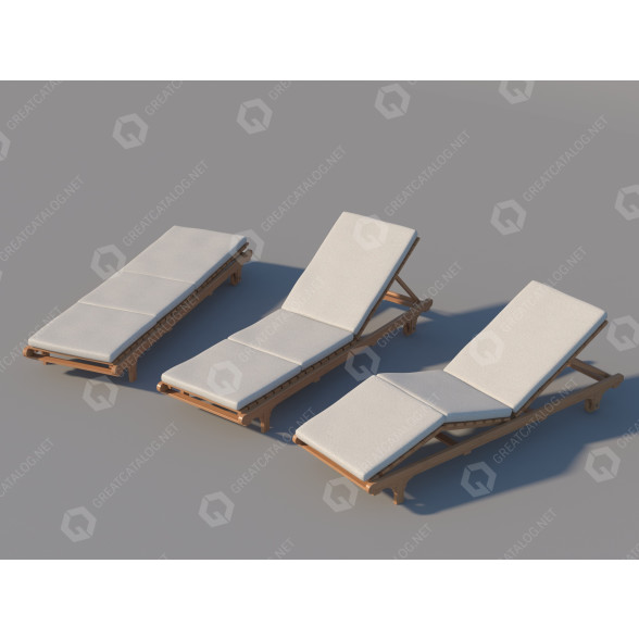 Шезлонги White 3D модель