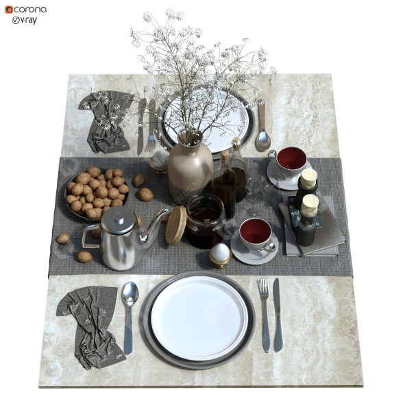 Servierter Tisch Set 160 3D-Modell