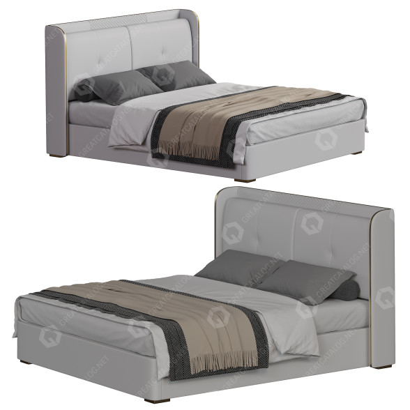 Łóżko Homary White Wingback King model 3D