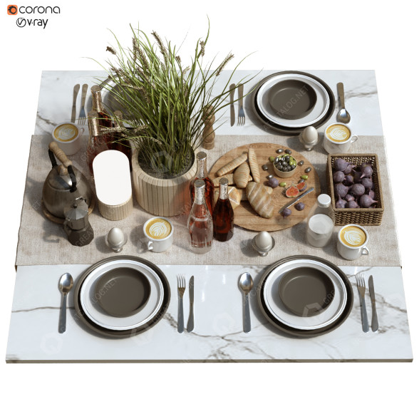 Podany stół Breakfast Set 157 model 3D