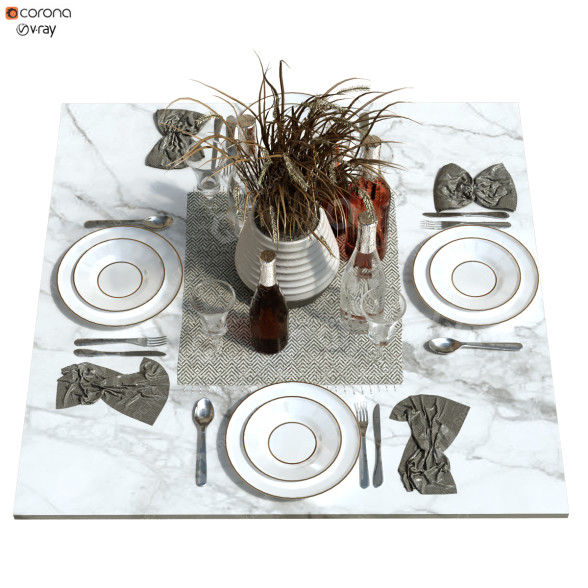 Mesa Servida Set 159 Modelo 3D