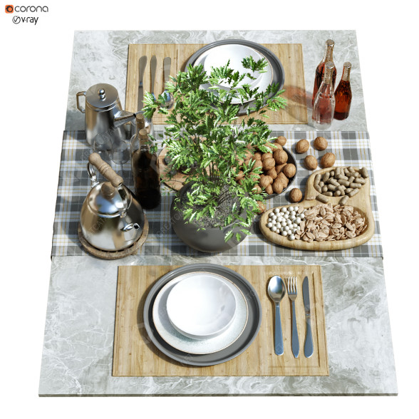 Servierter Tisch Set 161 3D-Modell