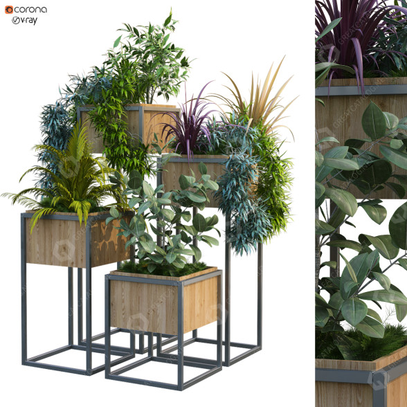 Macetas Planta en caja 190 Modelo 3D