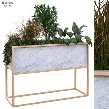 Doniczka  Plant in Box Set 171 Model 3D