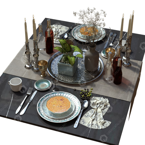 Mesa Servida Set 166 Modelo 3D