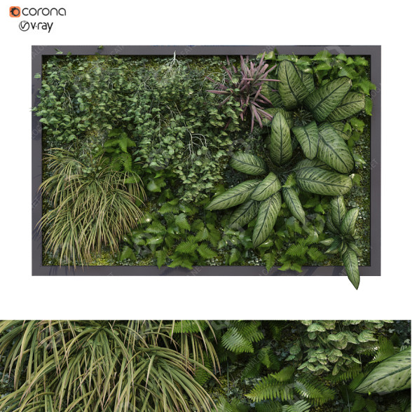 Pared verde Conjunto 175 Modelo 3D