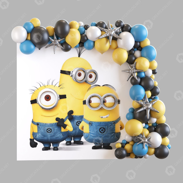 Strefa zdjęć Minions model 3D