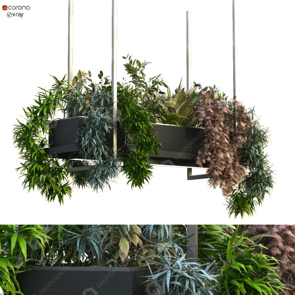 Maceta Planta en caja conjunto 195 Modelo 3D