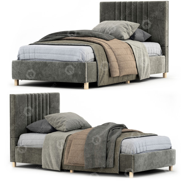 Ліжко Himrod Upholstered by Wade Logan 3D модель