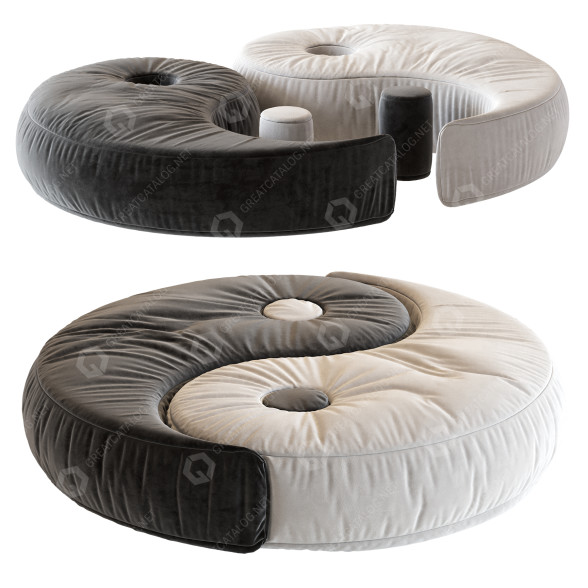 Sofa Round Yin Yang model 3D