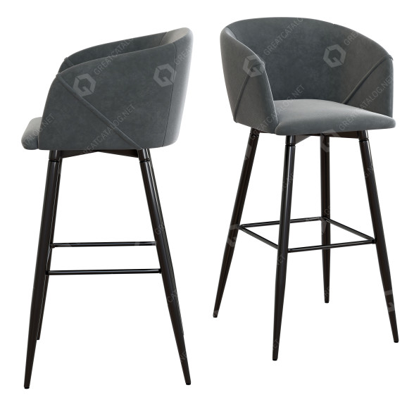 Taburete de bar Braxton Upholstered Velvet Counter by Etta Avenue Modelo 3D