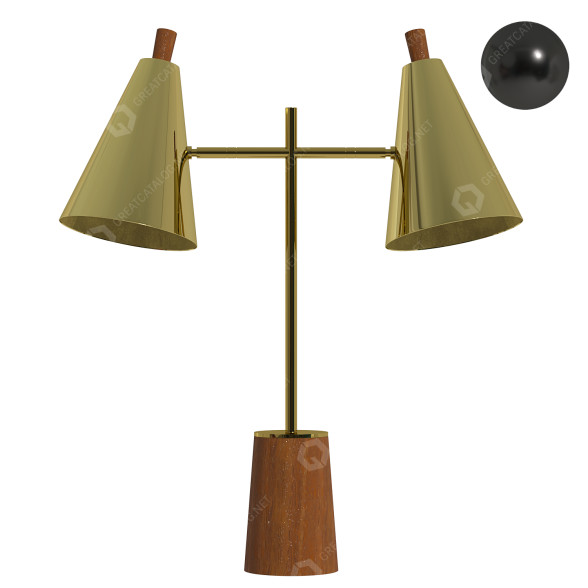 Table Lamp Walnut 3D model