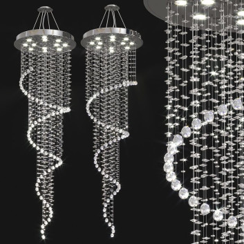 Люстра Helix Polished Chrome Clear Crystal 12 Light