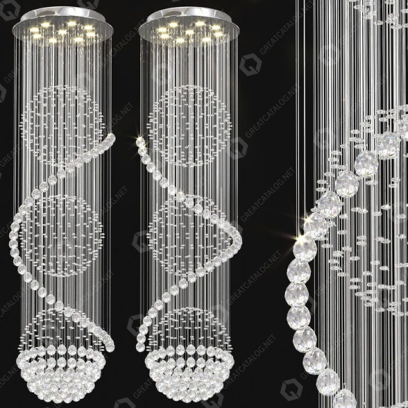 Люстра Round Crystal Raindrop 3D модель