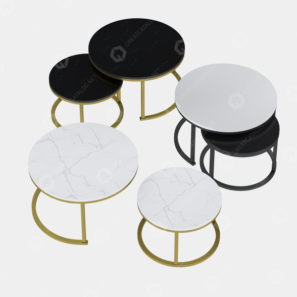 Stoliki kawowe Marble Round model 3D