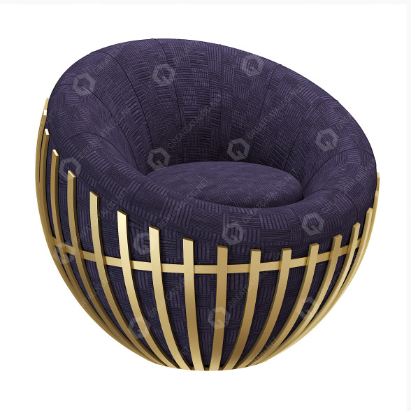 Armchair Archidecors Brass Cage 3D model