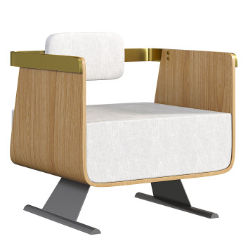 Sillón  Homary Walnut Modern Accent Modelo 3D