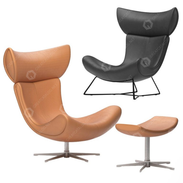Fotel i pufa BoConcept Imola model 3D
