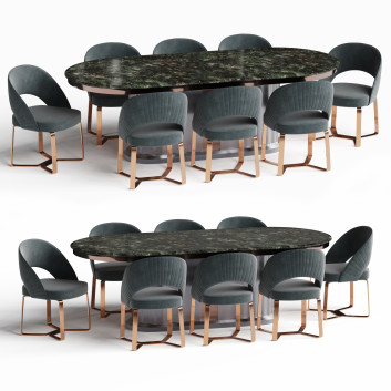 Стіл та стільці Elve Luxury Etra Dining Room Set