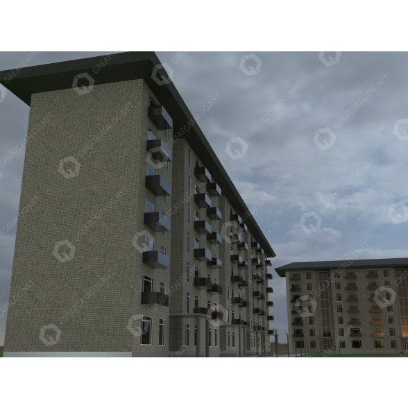 Domy Apartment Building model 3D