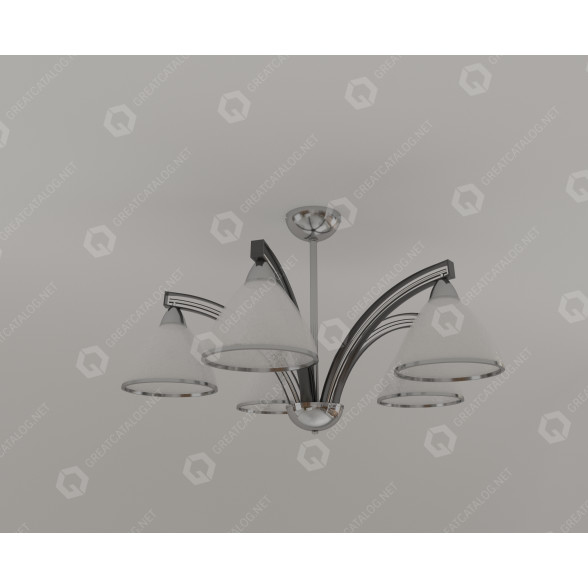 Chandelier Silver 5-Lamp 3D model
