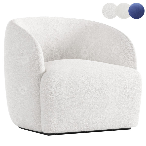 Fotel CB2 Gwyneth Ivory Boucle model 3D