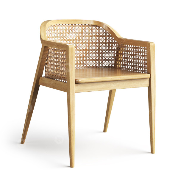Стілець Rattan Wood V2 3D модель