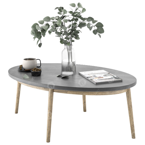Mesa de centro y decoración Set 2 Modelo 3D