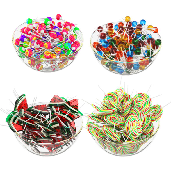 Cukierki Glass Bowl with Lollipops model 3D
