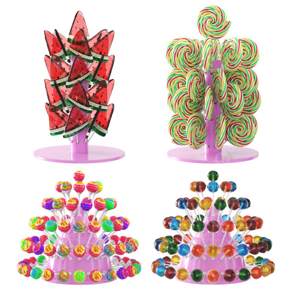 Candies Lollipops on the Stands 3D model