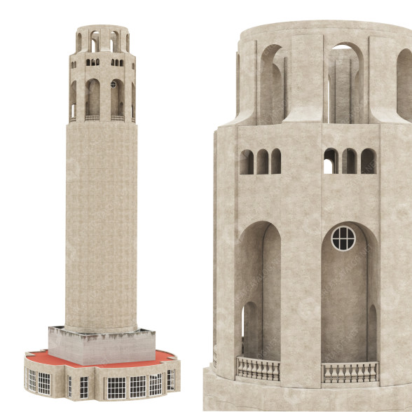 Torre Coit San Francisco Modelo 3D