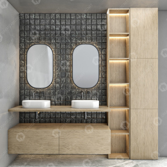Bathroom Furniture Set 8 3D model