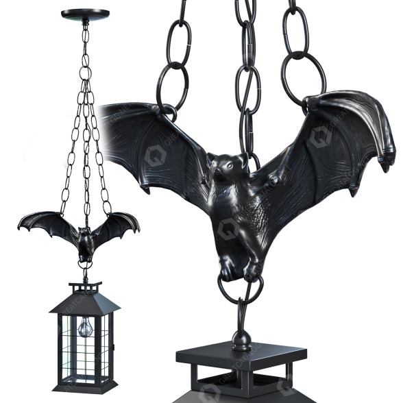Lanterne 1stDibs Gothic Style Bronze & Iron Bat Motif modèle 3D