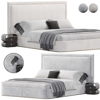 Bed and Bedside Tables  CB2 Winter by Zdesign at Home 3D model