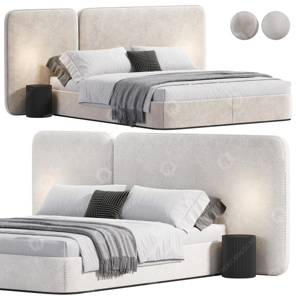 Bed and Bedside Tables The High Wall Dunes 3D model