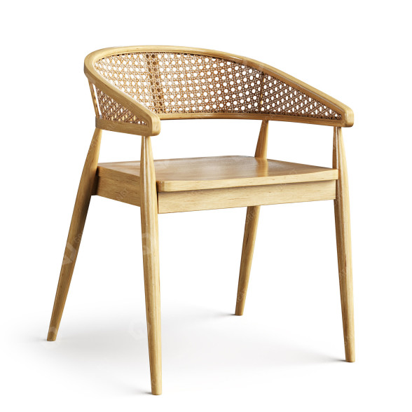 Chair Rattan Wood 3D model