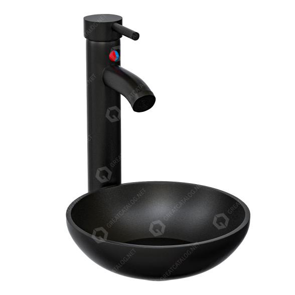 Umywalka Black Ceramic Circular Vessel model 3D