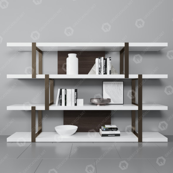 Estantería y decoración Minotti Dalton Bronze Modelo 3D