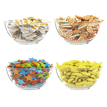 Bonbons Glass Bowl with Pastila 3D-Modell