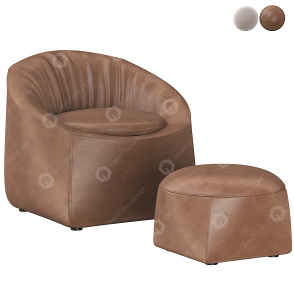 Крісло та пуф Minotti Capri 3D модель