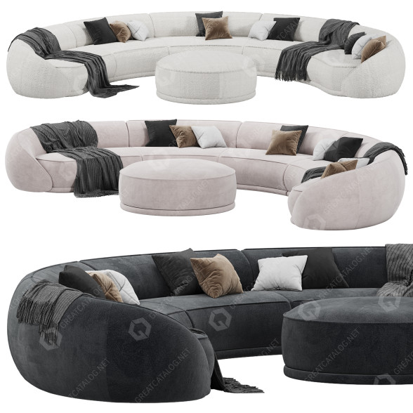 Sofa und Pouf Ghidini 1961 Abbracci 3D-Modell