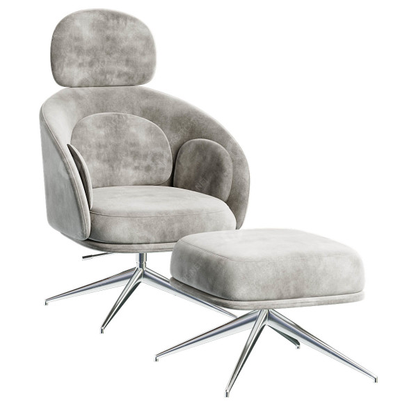 Fauteuil et Pouf Saba Sunset modèle 3D