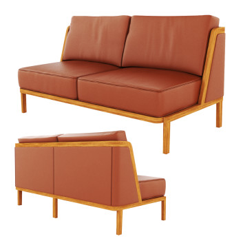 Sofa  Bench Leather Model 3D