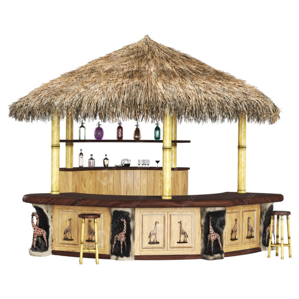 Bar na plaży Giraffes model 3D