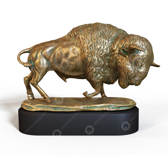 Statuette Bronze Bison modèle 3D