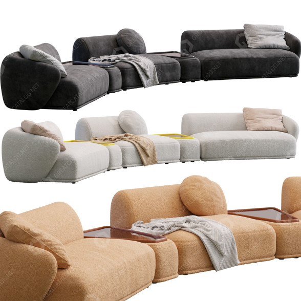 Sofa Meridiani Rene model 3D