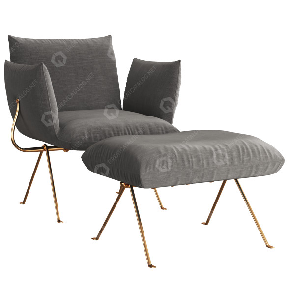 Sillón y otomana Herman Miller Magis Officina Modelo 3D
