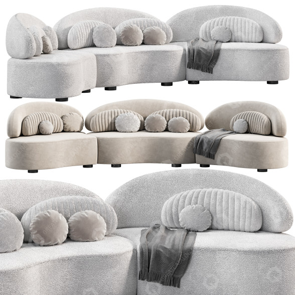 Диван Homary Modern 7-Seat 3D модель
